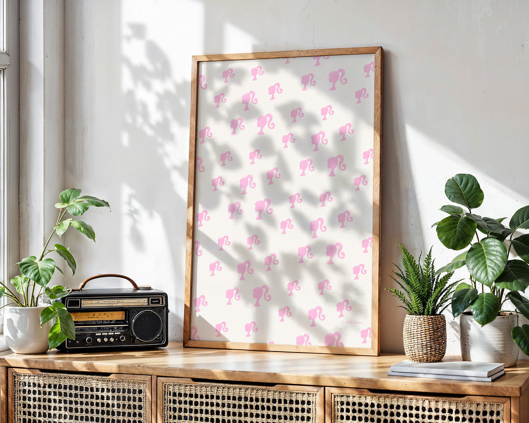Barbie Head Icon Repeated Wall Art Print wall - art - picture - poster