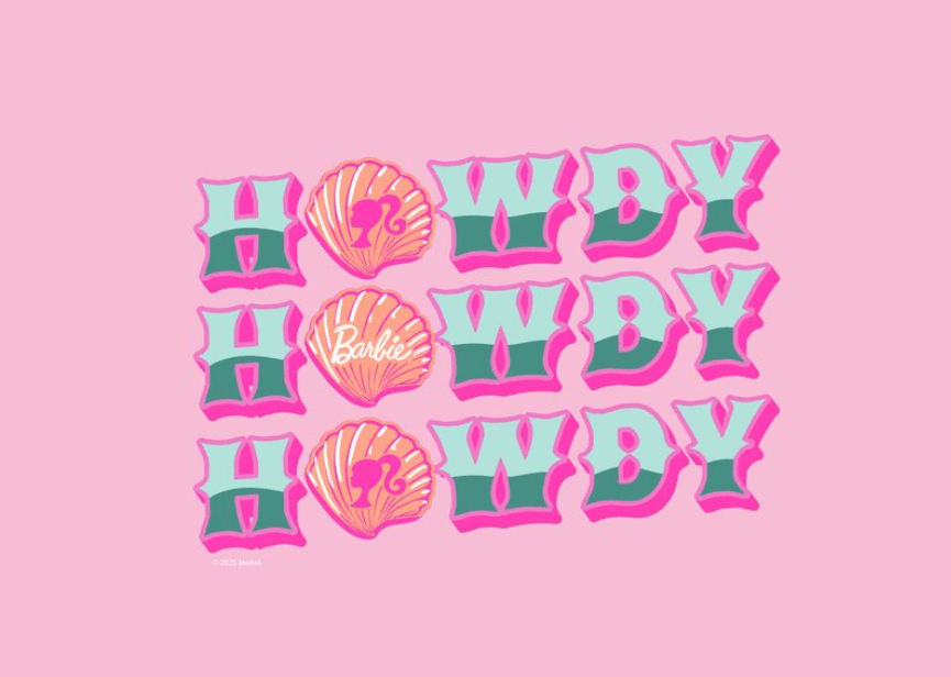 Barbie Howdy Coastal Seashells Landscape Print,frame