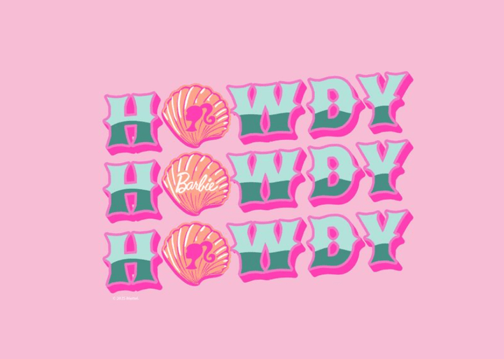 Barbie Howdy Coastal Seashells Landscape Print,frame