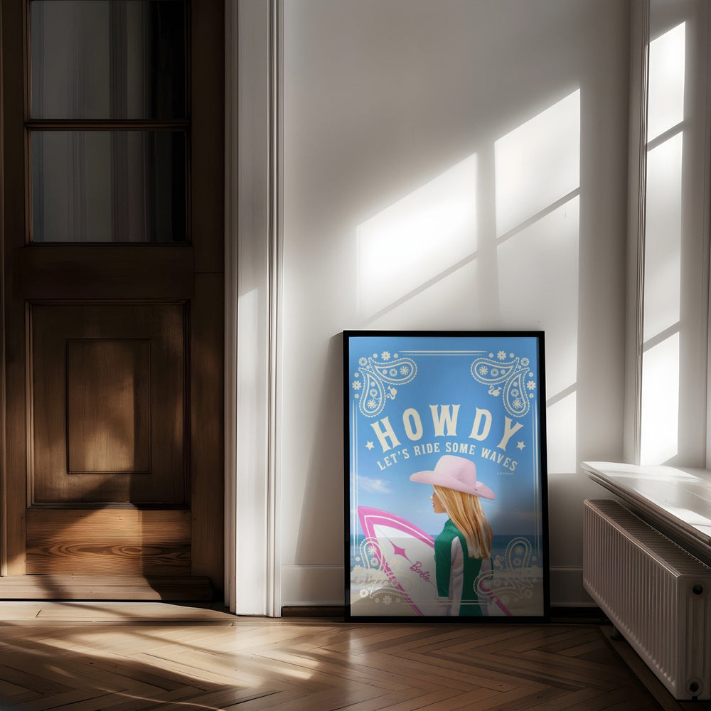 Barbie Howdy Lets Ride some Waves Coastal Surf Print wall - art - picture - poster