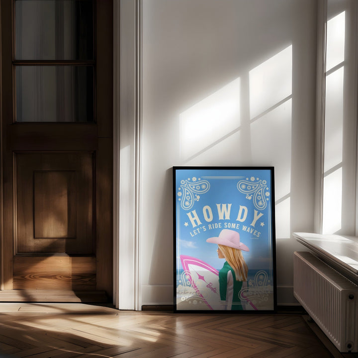 Barbie Howdy Lets Ride some Waves Coastal Surf Print wall - art - picture - poster