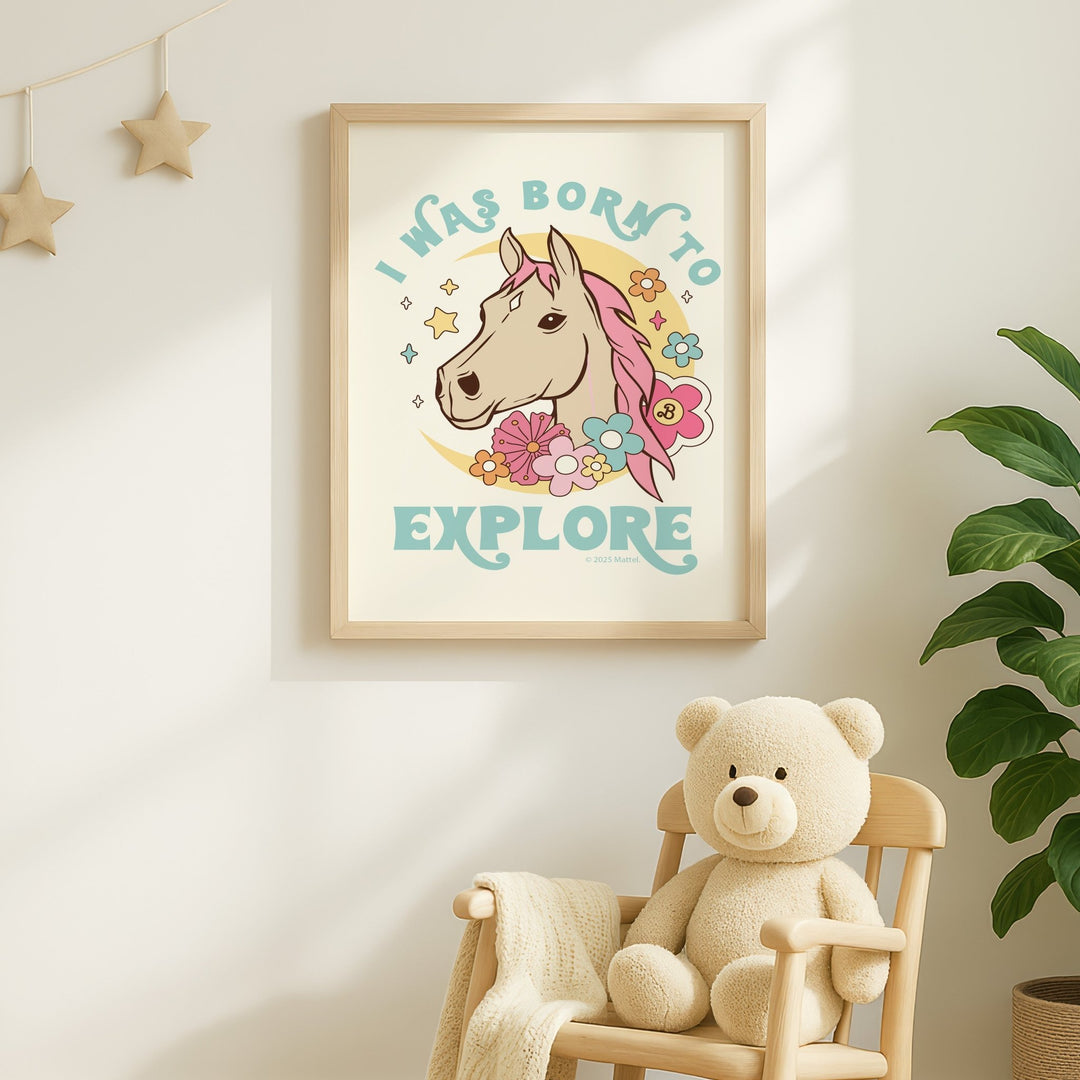 Barbie I was Born to Explore Unicorn Print wall - art - picture - poster