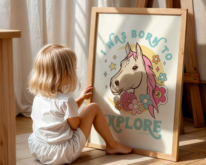 Barbie I was Born to Explore Unicorn Print wall - art - picture - poster