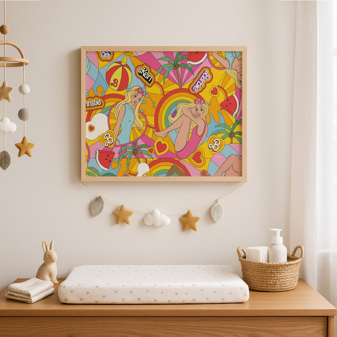 Barbie Landscape Retro Collage Wall Art Print wall - art - picture - poster