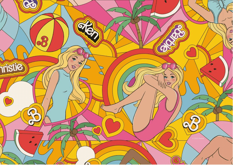 Barbie Landscape Retro Collage Wall Art Print