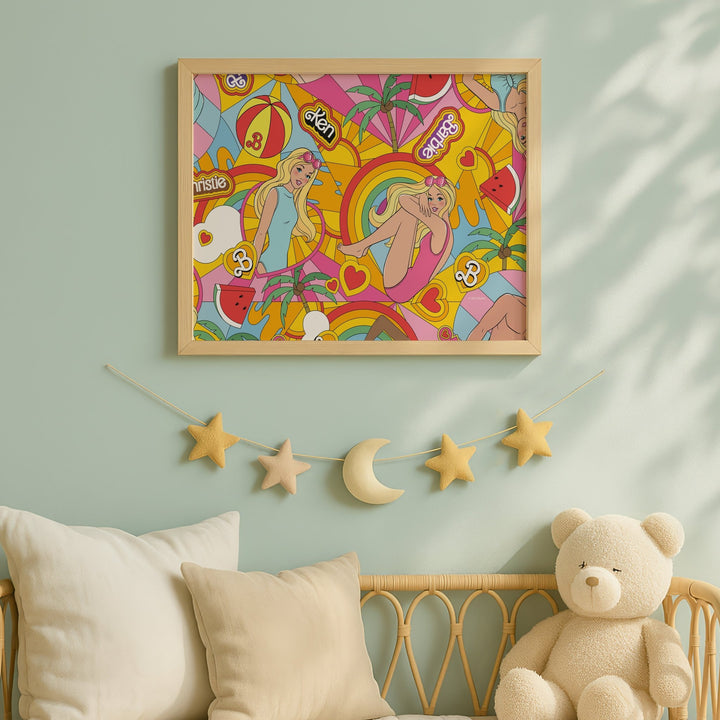 Barbie Landscape Retro Collage Wall Art Print wall - art - picture - poster