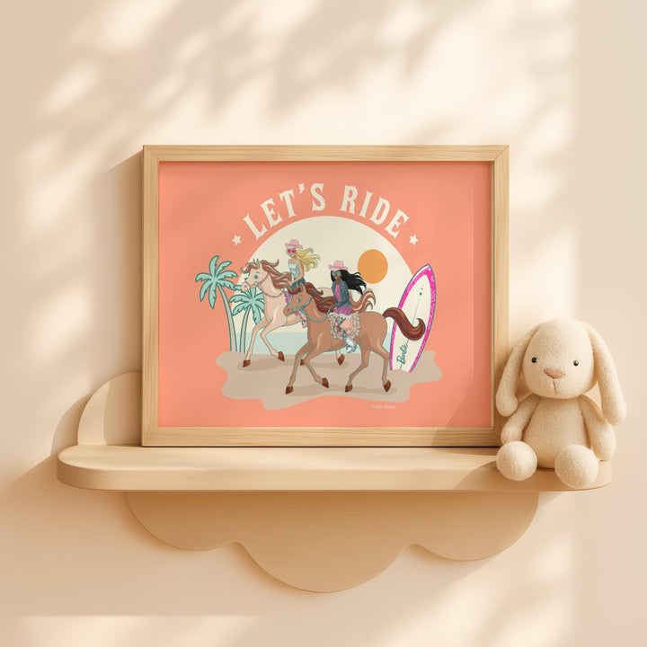 Barbie Lets Ride Landscape Horse Print wall - art - picture - poster