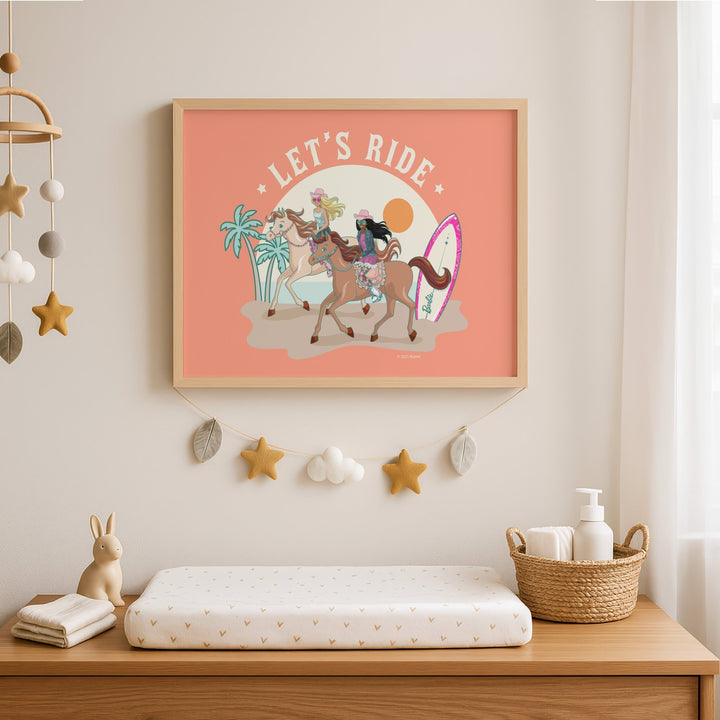 Barbie Lets Ride Landscape Horse Print wall - art - picture - poster