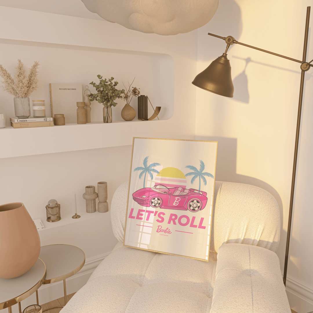 Barbie Lets Roll Vintage Retro Summer Print wall - art - picture - poster