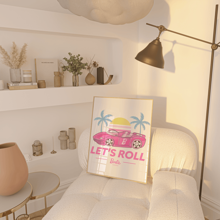 Barbie Lets Roll Vintage Retro Summer Print wall - art - picture - poster