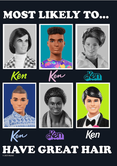 Barbie Most Likely to Have Great Hair Ken Print