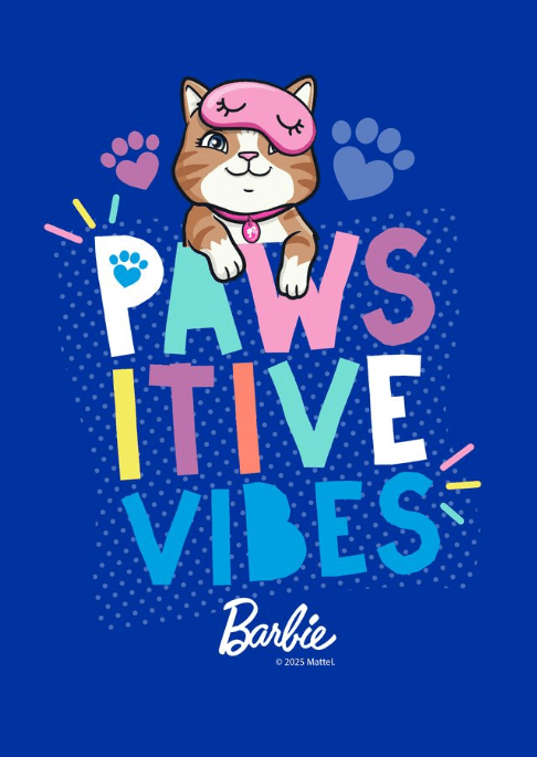 Barbie Pawsitive Vibes Print,frame