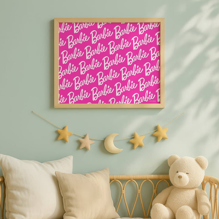 Barbie Pink and White Logo Landscape Print wall - art - picture - poster