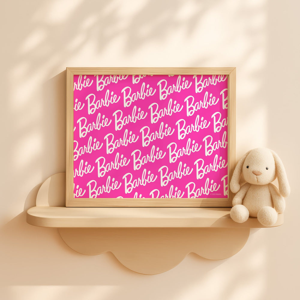 Barbie Pink and White Logo Landscape Print wall - art - picture - poster