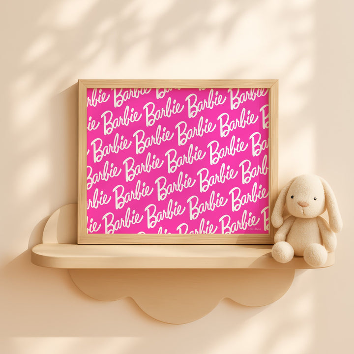 Barbie Pink and White Logo Landscape Print wall - art - picture - poster