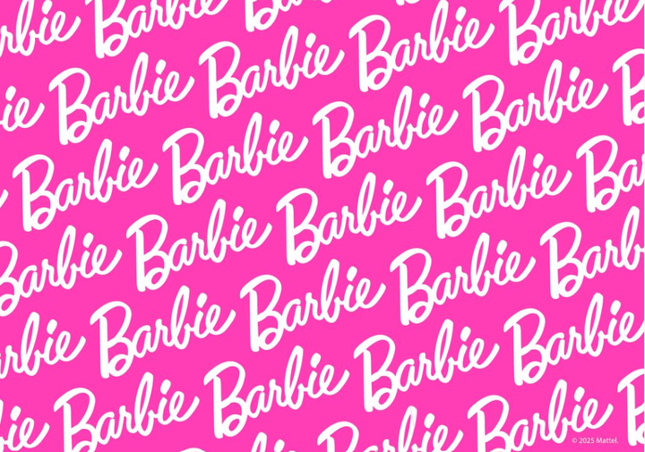 Barbie Pink and White Logo Landscape Print,frame