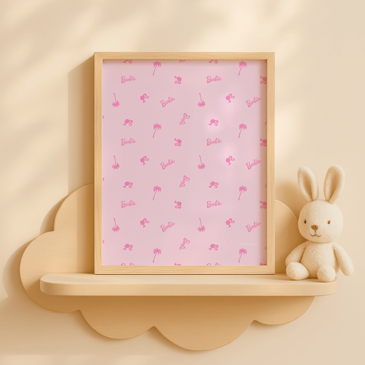 Barbie Pink Logo Palm Tree Logo and Icon Head Print wall - art - picture - poster