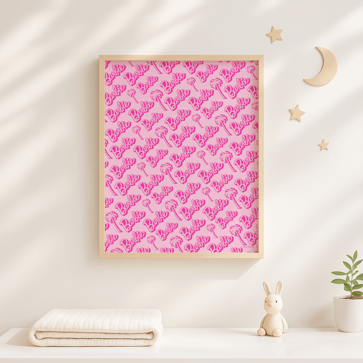 Barbie Pink Palm Tree Logo Wall Art Print wall - art - picture - poster