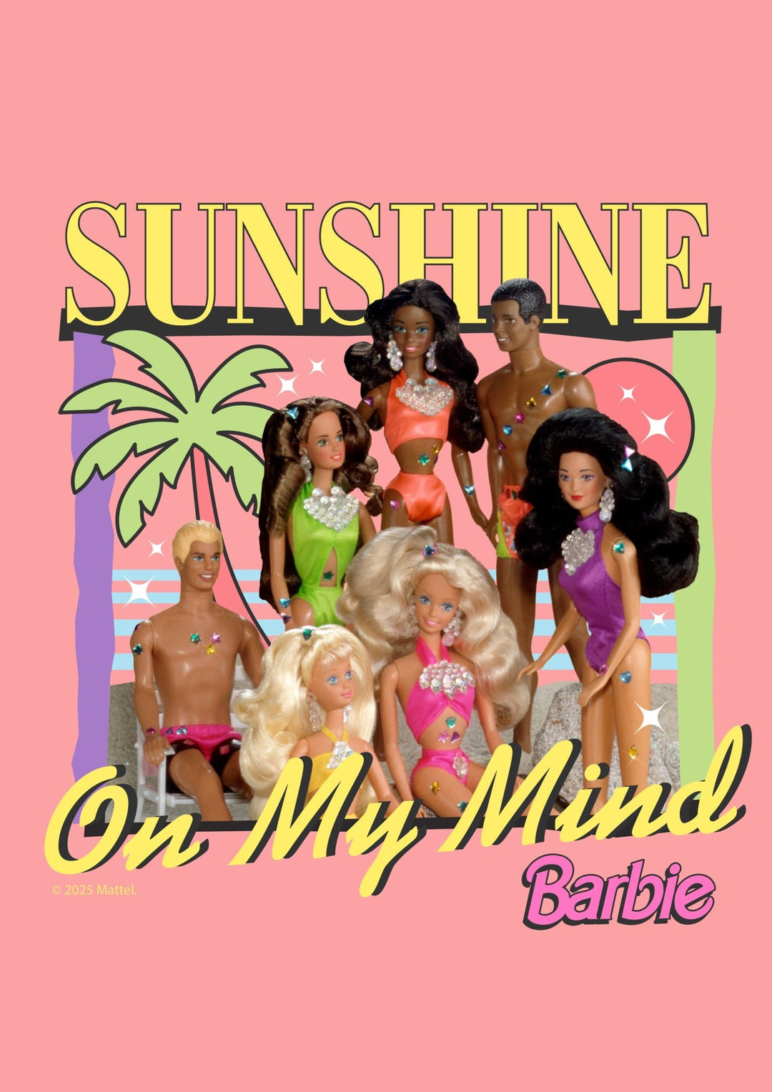 Barbie Sunshine on my Mind Retro Summer Print,frame