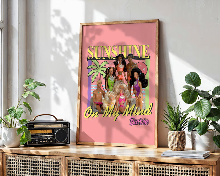 Barbie Sunshine on my Mind Retro Summer Print wall - art - picture - poster