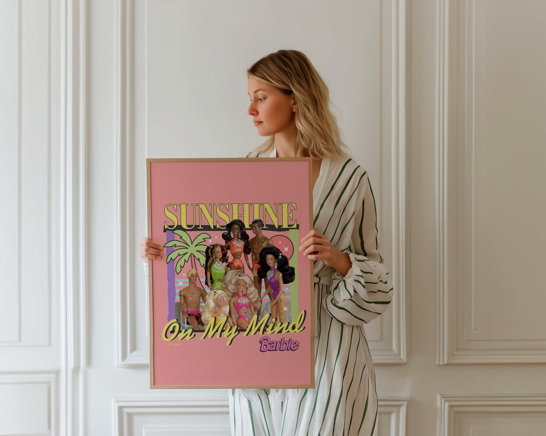 Barbie Sunshine on my Mind Retro Summer Print wall - art - picture - poster