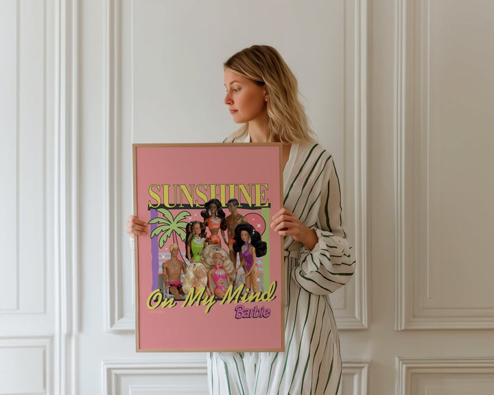 Barbie Sunshine on my Mind Retro Summer Print wall - art - picture - poster