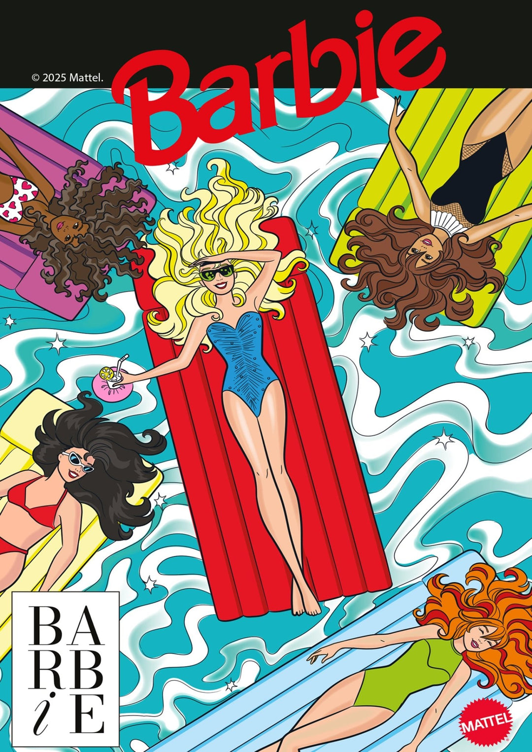 Barbie Vacay Vintage Retro Print,frame