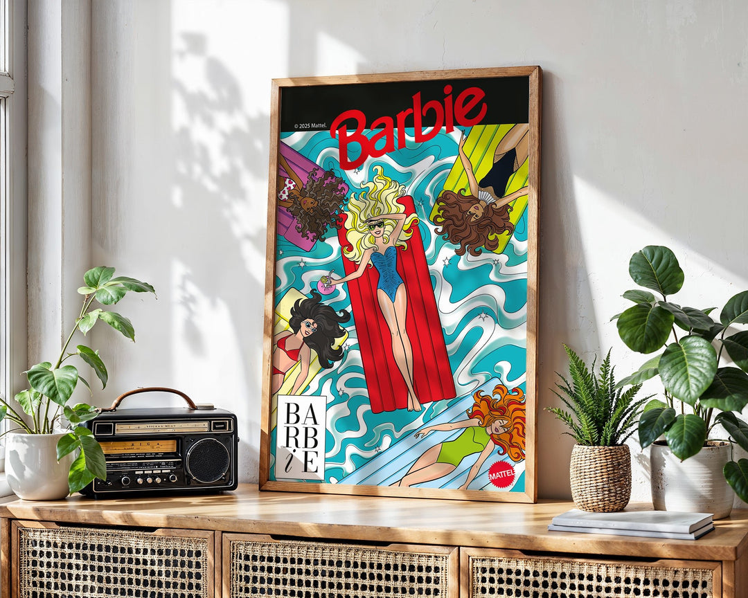 Barbie Vacay Vintage Retro Print wall - art - picture - poster