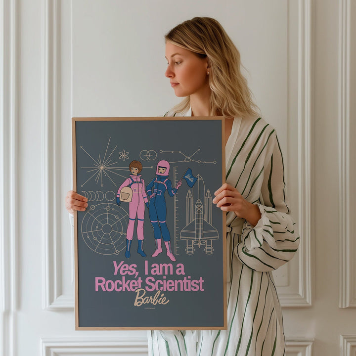 Barbie Yes I Am A Rocket Scientist Print wall - art - picture - poster