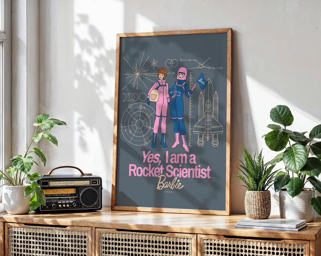Barbie Yes I Am A Rocket Scientist Print wall - art - picture - poster