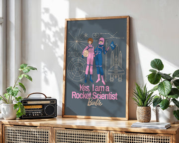 Barbie Yes I Am A Rocket Scientist Print wall - art - picture - poster