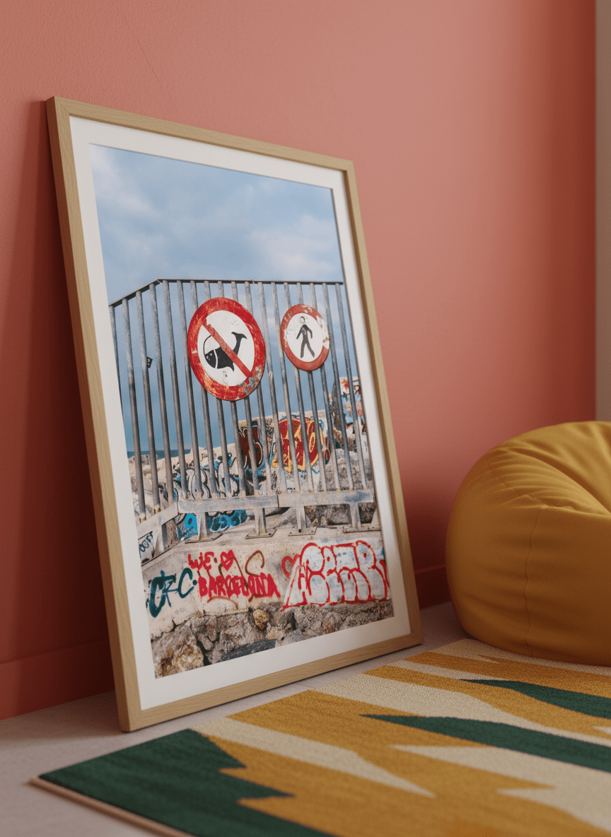 Bold wall art styled in a colourful, eclectic modern home