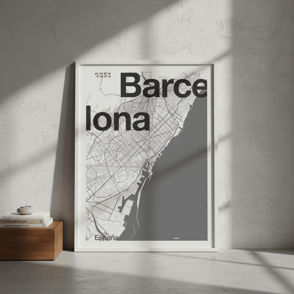 Barcelona Map by Florent Bodart wall - art - picture - poster
