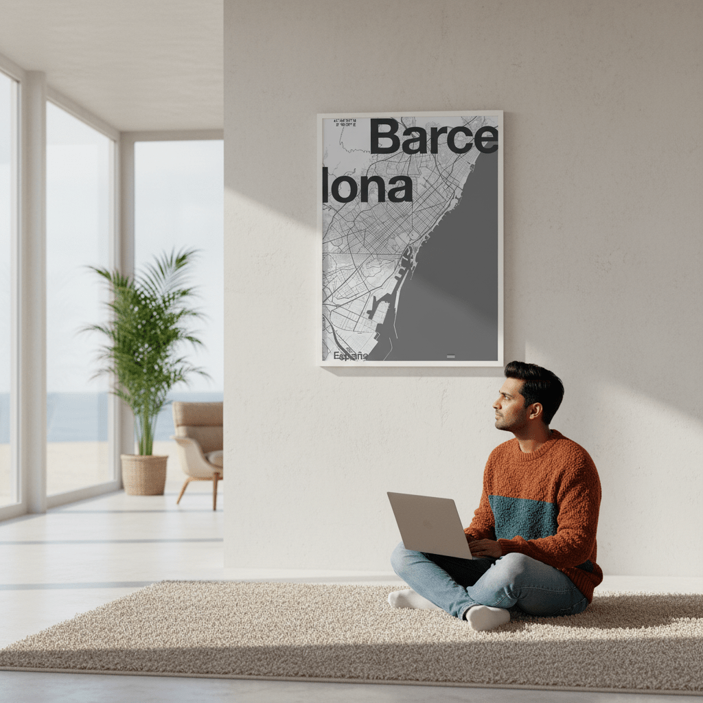 Barcelona Map by Florent Bodart wall - art - picture - poster