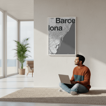 Barcelona Map by Florent Bodart wall - art - picture - poster