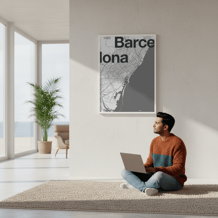 Barcelona Map by Florent Bodart wall - art - picture - poster