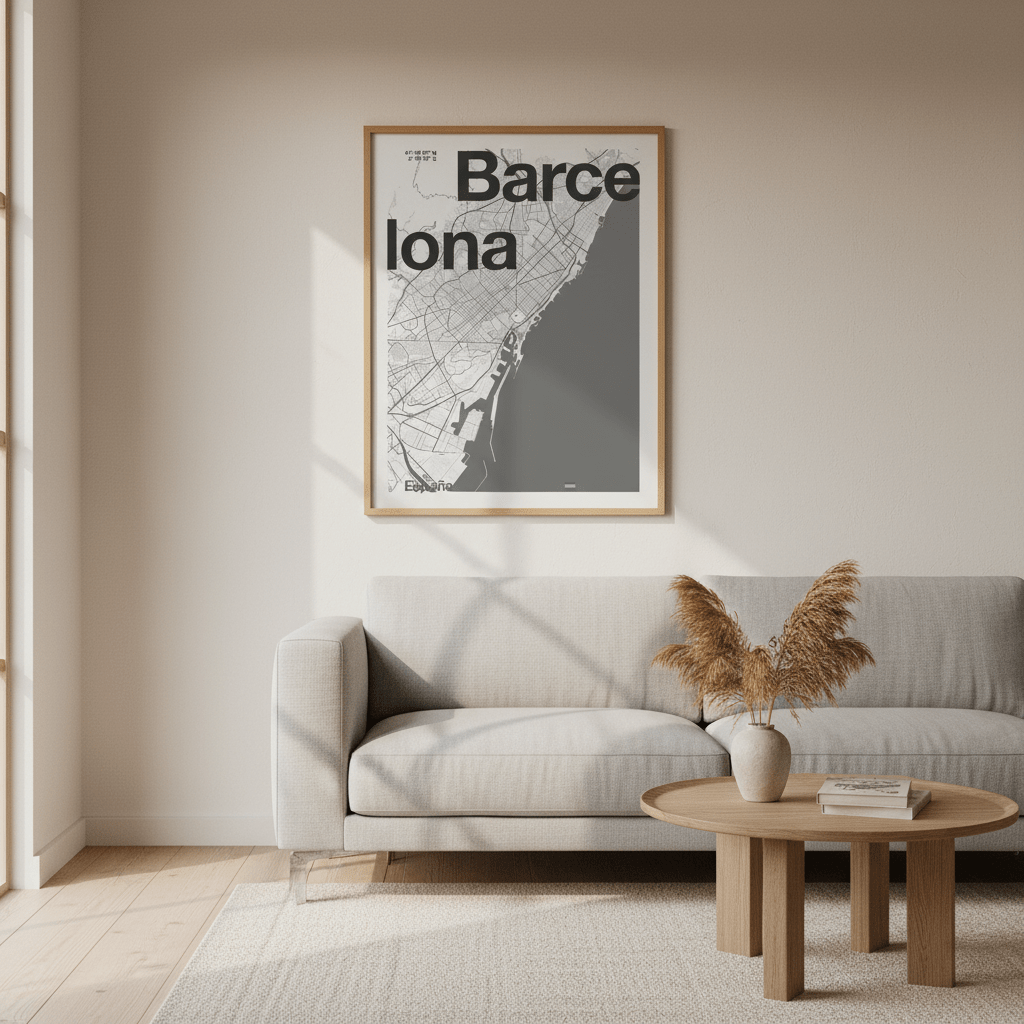 Barcelona Map by Florent Bodart wall - art - picture - poster