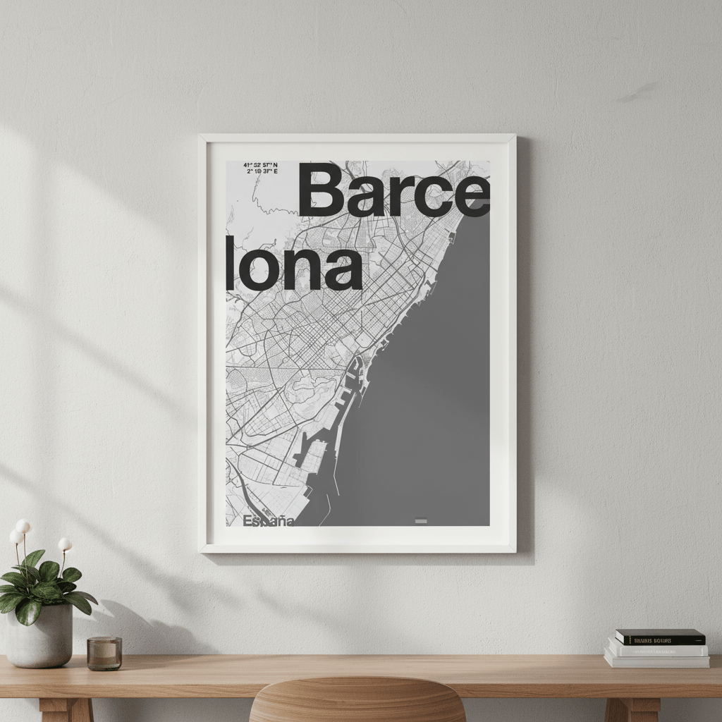Barcelona Map by Florent Bodart wall - art - picture - poster