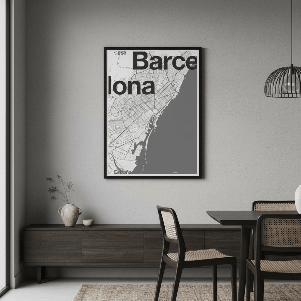 Barcelona Map by Florent Bodart wall - art - picture - poster