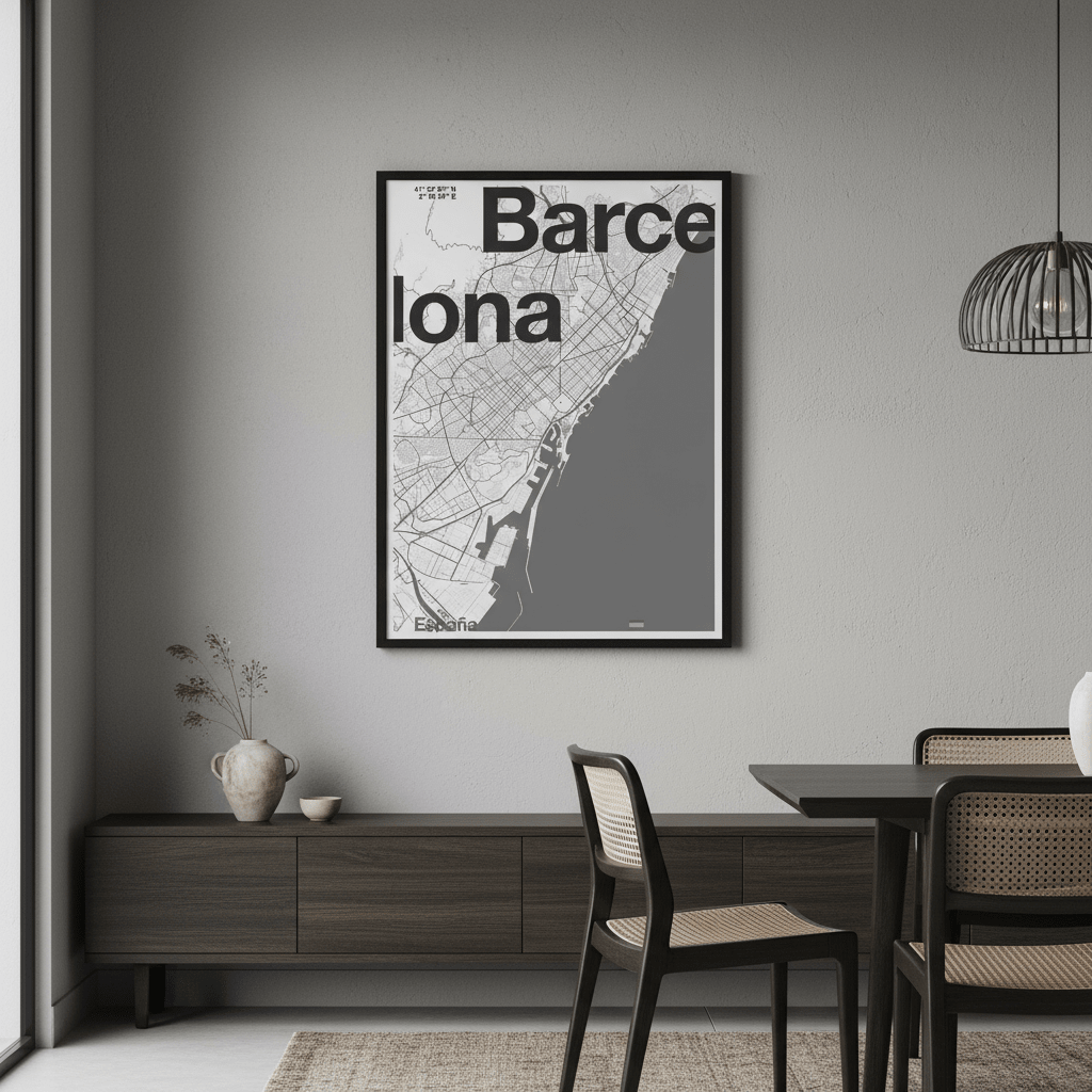 Barcelona Map by Florent Bodart wall - art - picture - poster