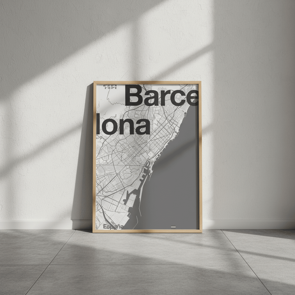 Barcelona Map by Florent Bodart wall - art - picture - poster