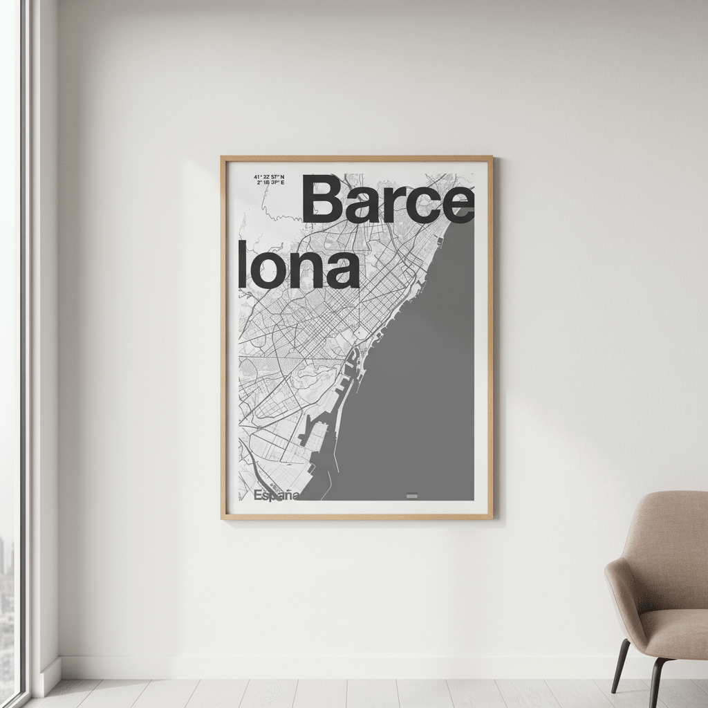 Barcelona Map by Florent Bodart wall - art - picture - poster