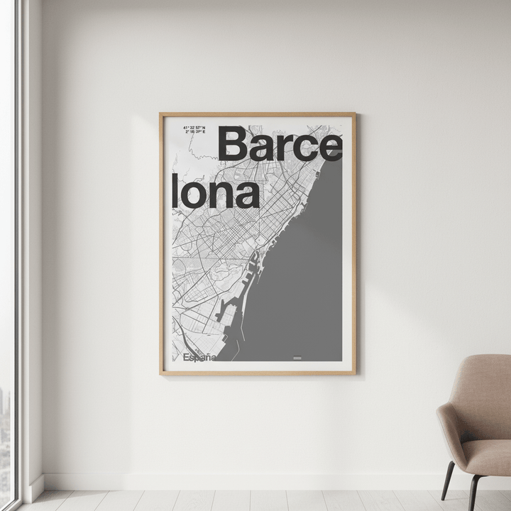 Barcelona Map by Florent Bodart wall - art - picture - poster