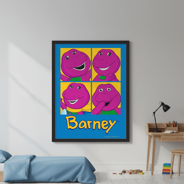Barney 4 Moods Kids Room Wall Art Print