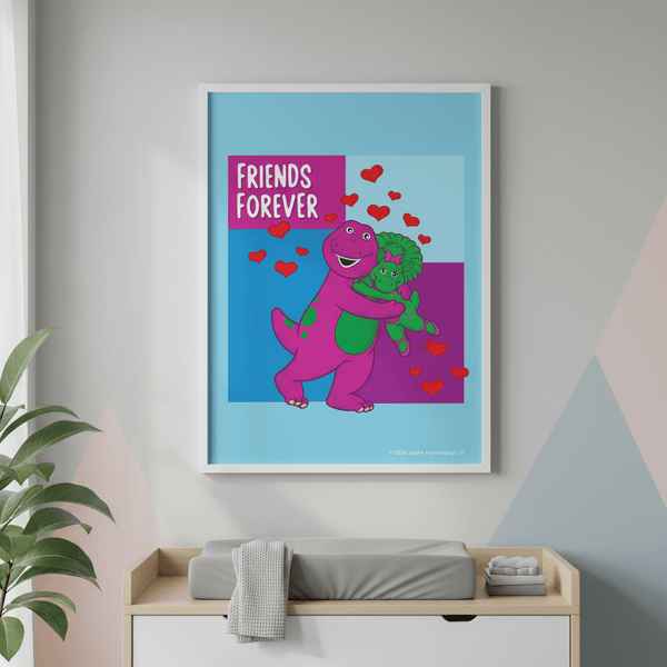 Barney Friends Forever Kids Bedroom Wall Art Print