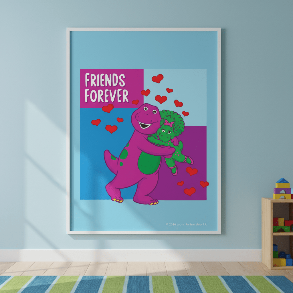 Barney Friends Forever Kids Bedroom Wall Art Print wall - art - picture - poster
