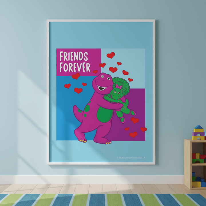 Barney Friends Forever Kids Bedroom Wall Art Print wall - art - picture - poster