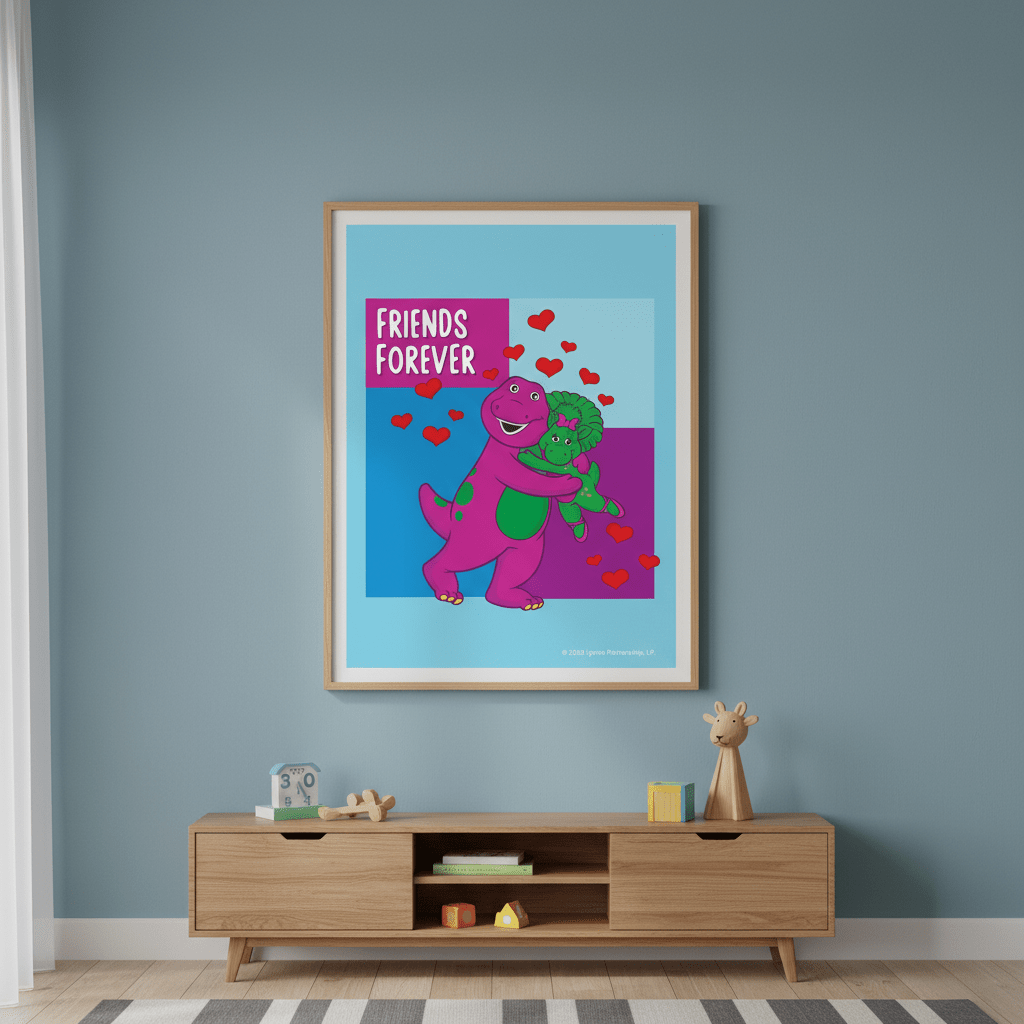 Barney Friends Forever Kids Bedroom Wall Art Print wall - art - picture - poster