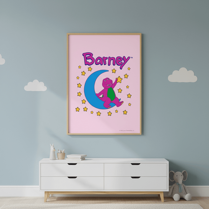 Barney Over the Moon Kids Bedroom Wall Art wall - art - picture - poster