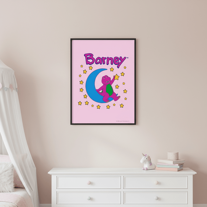 Barney Over the Moon Kids Bedroom Wall Art wall - art - picture - poster